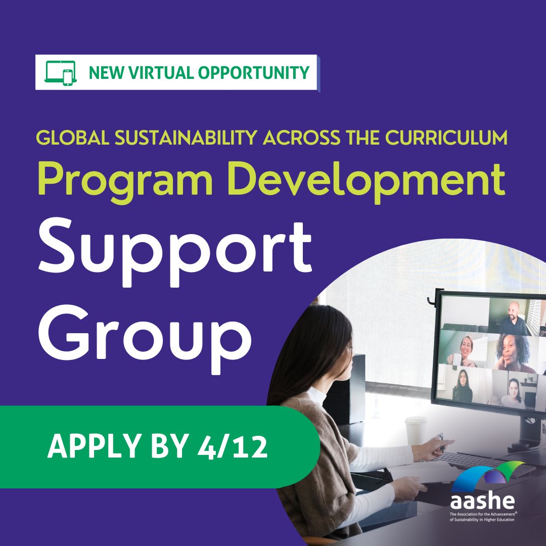 Last Call! 🚨 Don't miss out on the Sustainability Curriculum Support Group! Applications closing 4/12! Learn to build a leadership team, secure financial support, attract faculty participants & more with this FREE #AASHE opportunity. Starts in July 2024! aashe.org/calendar/suppo…