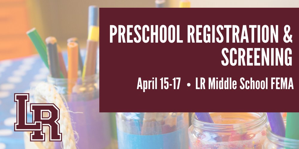 There's still time to sign up! Preschool Screening for the 2024-25 school year will be held April 15-17 at LRMS. Complete the Google form linked below to sign up! #WeAreLR forms.gle/pN3z28jXf273V8…