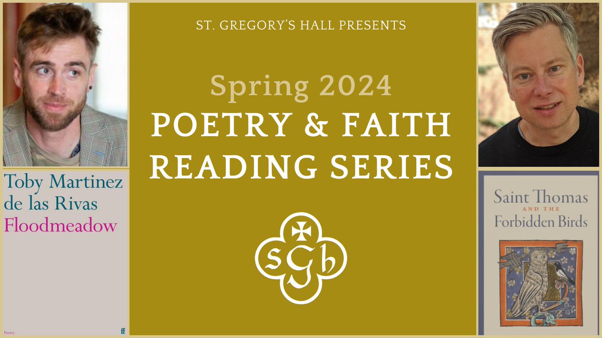 Our Poetry & Faith Reading series continues this spring with poets Toby Martinez de las Rivas and James Matthew Wilson. 

INFO: tinyurl.com/yej8rysa

#poetryreading #poetry #catholicimagination