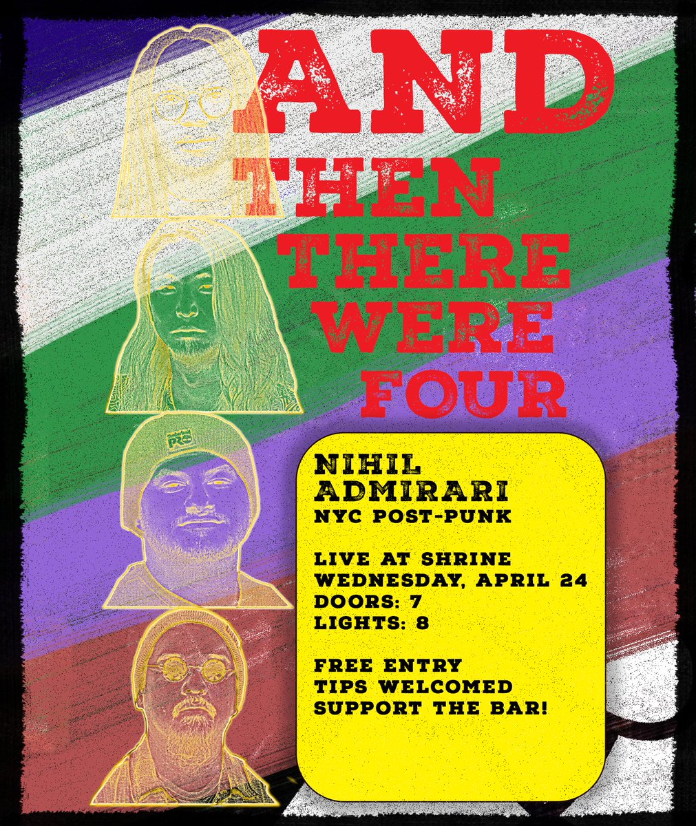 We're in Harlem April 24 with our first venue show for the year!

Shrine World Music Venue
2271 Adam Clayton Powell Jr Blvd, New York, NY 10030
Wednesday, April 24
8PM Free Entry!

A tip jar will be passed around, but please also support the bar!