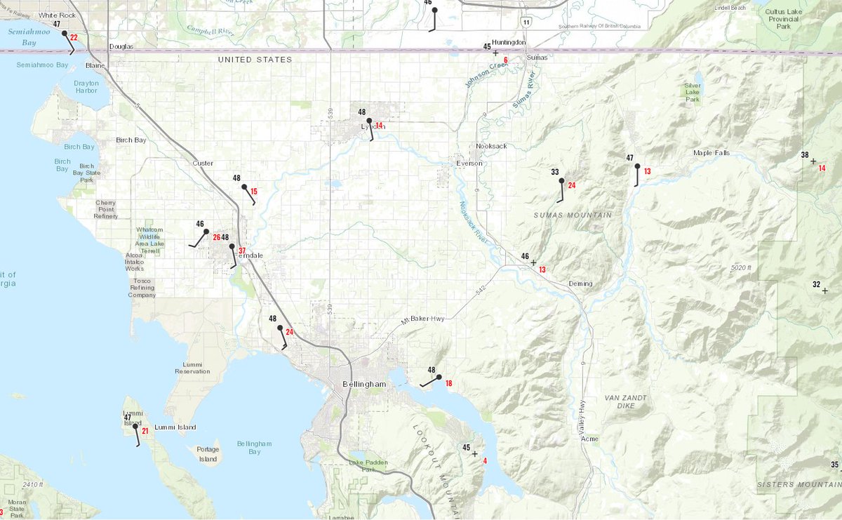 Quite the Spring day - Hanging out in the 40s with wind gusts in the 20s in some areas. #wawx #whatcomcounty