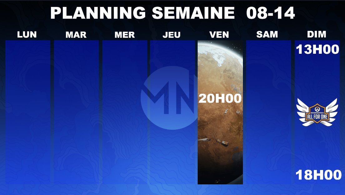 PLANNING DE LA SEMAINE LE RETOUR !!!

Vendredi soir on découvre le nouveau DLC de Rimworld sur twitch.tv/mossieurn !!!

Dimanche à partir de 13H00 la final de la division Espoir de <a href="/PlayAllForOneFR/">Overwatch AllForOne France</a>  sur  twitch.tv/esportlivecent… !!!