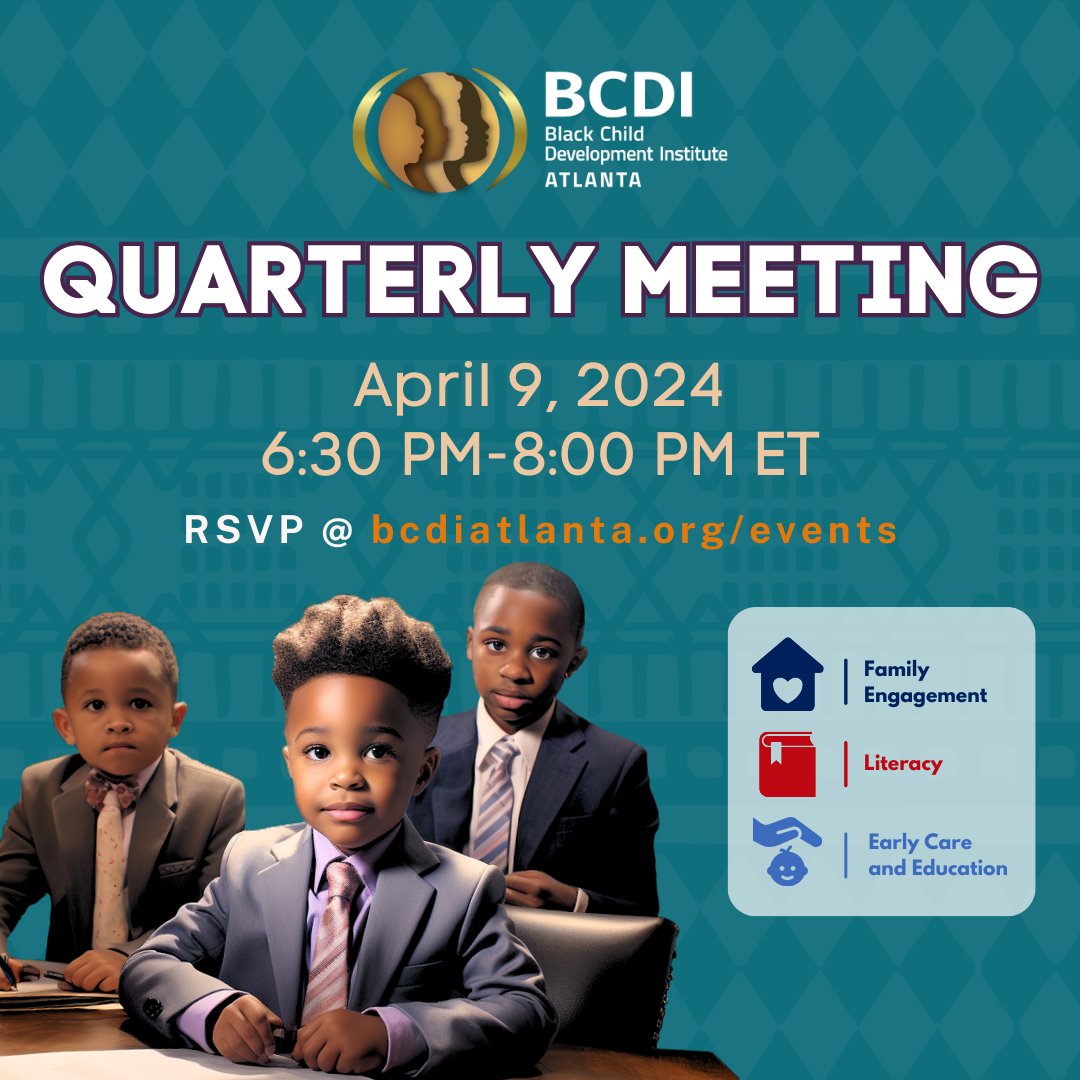 REMINDER: Join us for our Quarterly Affiliate Meeting tomorrow at 6:30-8:00 PM. Guest speaker will be Veronica Thomas, Director of Practice & Support Services at the Georgia Department of Early Care and Learning. Visit bcdiatlanta.org/events for further details. #BCDIAtlanta