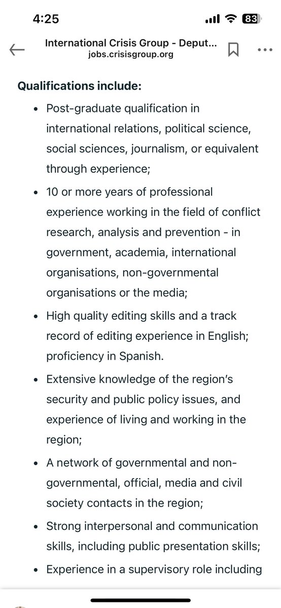 Latin-Americanists: come be my deputy @CrisisGroup! Looking for someone mid-career, with ample experience in editing, deep knowledge of the region, fully bilingual Spanish/English, and hopefully a pleasure to work with. Must be based in the region. Full post below ⬇️