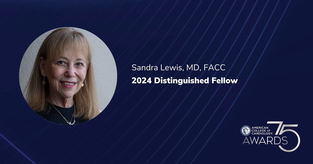 This year’s Distinguished Fellowship Award goes to an individual who has served as an exemplary role model for service, scholarship, education and mentorship: Dr. Sandra J. Lewis. Congratulations, Dr. Lewis! #ACC24