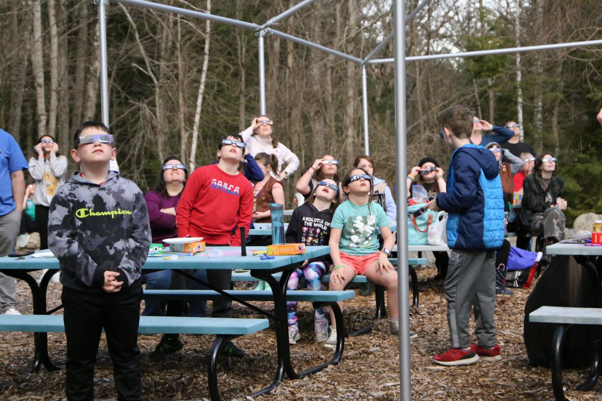 .@girlscouts of Northeastern NY and their families watched #SolarEclipse2024 from Hidden Lake Camp in Lake Luzerne. @adkexplorer