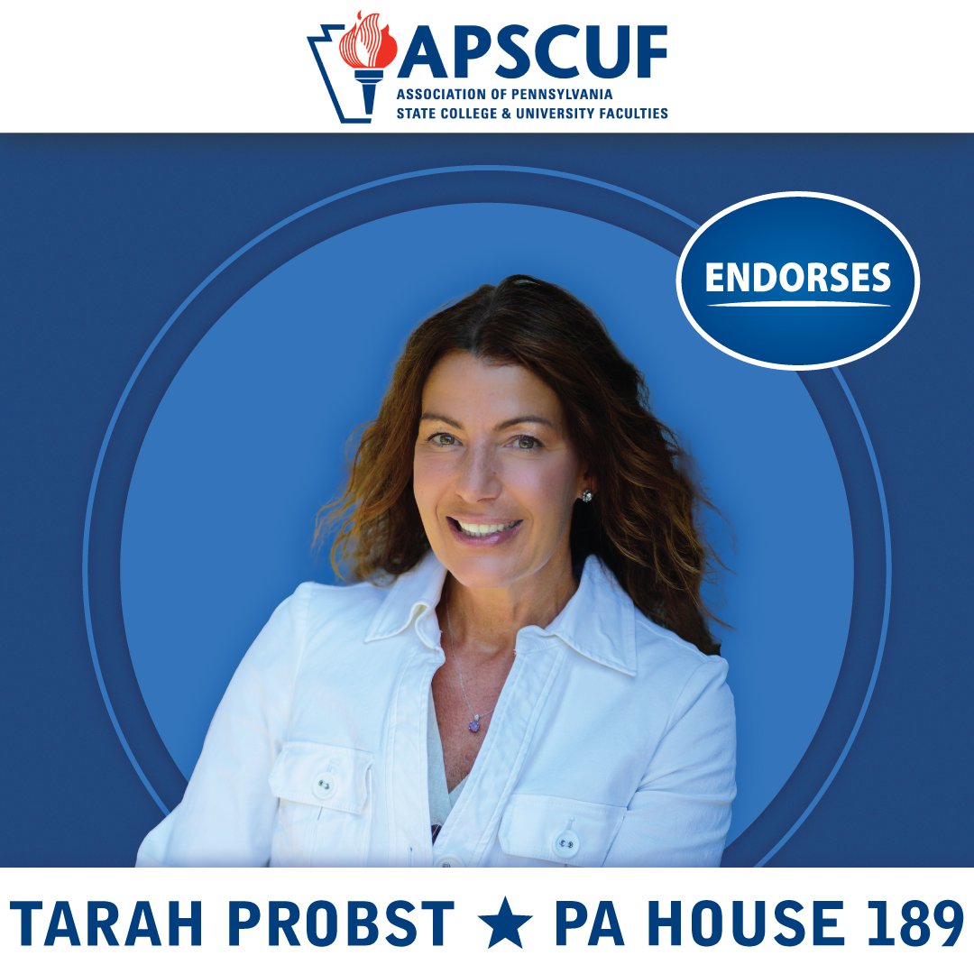 I'm honored to have earned the endorsement from APSCUF. Our state colleges and universities have the best faculties and staffs and I will continue to fight for them as Representative of HD 189. @APSCUF