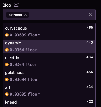 mdv_btc's tweet photo. As a fellow generative THREE.js coder, I wanted to take some time to highlight some of the INCREDIBLE tech advancements that have made BLOBS possible! This stuff is seriously insane and impressive, it's been very fun to dig into.
While I use the vanilla THREE.js libraries inscribed by @OnChainMonkey, BLOB is built with React Three Fiber, which is similar in concept, but uses libraries inscribed by the BLOB team @nurorealm @Elocremarc, @boppleton and many others. There is a very impressive web of recursion happening behind the scenes to make this art render to quickly and efficiently.
So, what is the primary BLOB (named "Blobby") from each piece made of? In short, it's a Sphere (created with SphereGeometry) of size 1, that is split into 32 segments of both height and width.
So, how does Blobby move and change shape/color? Each pair of nearby width/length segments meet to create Vertexes, which are then manipulated by the GLSL Shader code under the hood.
GLSL is a high-level language for controlling shaders and graphics. In THREE.js, we apply GLSL to an object by adding a ShaderMaterial to it. In short, this Shader code has to answer this question:
"For each vertex/point on the object, how should it's position be manipulated, and what color should it be?"
To manipulate Position, we supply what's called a "Vertex Shader". And to manipulate Color we supply a "Fragment Shader".
When you look at a blob listing, you'll see a few attributes. For each "Blob" value (ex. extreme, curvaceous, gelatinous, etc) the team has created a Vertex Shader that determines how each point should be manipulated over time.
Likewise for each "Skin" value, there's a corresponding Fragment Shader GLSL segment.
- Lets look at my blob specifically. Blob 7257:
- Mine has the Knead Blob type, which takes the X,Y and Z position of each point, and distorts their values based on a Sine curve, evolving over time.
- For the Skin, mine uses Magic which calculates several different color values based on the elapsed time & positions, and combines them with trig to create beautiful, colorful patterns across the surface.
There's dozens of Blob and Skin types, which are driven by THOUSANDS of lines of custom GLSL shader code. The scope of this, and the effort it took to put on chain, is incredible.
So what's "Realm"? And how did they create the Blob mask? Most people would just use a static image to create the mask. But that wouldn't look realistic in a 3D setting, and would fall flat depending on the angle.
The BLOB team chose to instead construct the mask out of a meticulously calculated set of vertices, and render it using an ExtrudeGeometry. This saves space when compared to a traditional PNG, and vastly improves the interactivity of the Blobs.
The Realm attribute corresponds to a map of color values, which are used to create the Eye and Mask color combination on each blob.
The BLOB Team has also used the most cutting edge ordinals tech to make sure their collection will remain up-to-date and relevant in the future of Ordinals.
- The collection uses the "Sat-1" end point to allow them to update their generator code in the future if required.
- They actually inscribed their metadata for each piece ON-CHAIN, instead of just in a hashlist. Which means that for all eternity, every marketplace and listing will have the correct data.
- They used Parent-Child to connect the collection and prove provenance, which is something that will only become more valuable in the future.
I hope this was interesting or useful to some of you! If you liked it, I have been writing a Gitbook about generative on-chain art, explaining this tech in more detail. check it out! https://t.co/ofAN8Kvetq
To learn more about shaders, the best place to start is the Book Of Shaders: https://t.co/MjbS0rkK4u
Also if you made it this far, I'd appreciate if you took a look at our project's X profile, and collections on MagicEden. https://t.co/AMrM8BmBOy
https://t.co/R5l4rjK31y
Thanks for your time everyone, long live #GenerativeArt!