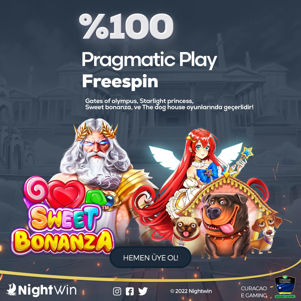 🔥 %100 Pragmatic Play Freespin  

✅Gates Of Olympus 
✅ Starlight Princess
✅The Dog House 
✅Sweet Bonanza  

Dilediğiniz Oyunda Kullan !

👉 bit.ly/208nght 

#canlimacizle #maksibet #sekabet #1xbet #merit #Casino #casibom #casinoonline #nightwin #pragmatic