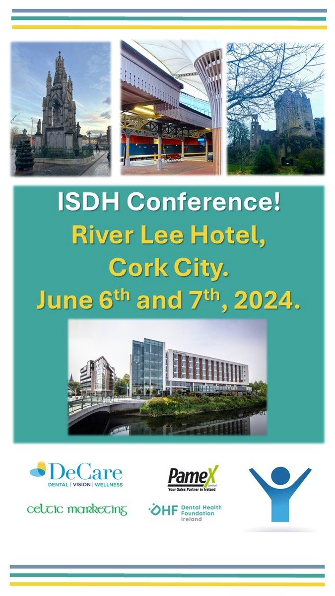 Have you booked for the ISDH conference at the @RiverleeHotel in Cork 6/7 June? Theme is 'Enhancing Communication in Special Care Dentistry.' Full details on the website - isdh.ie/conference-202… #specialcaredentistry @DHF_Ireland @DeCareDentalIE