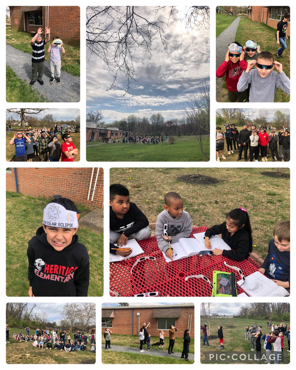 Solar eclipse! Heritage students had fun watching this event. Thank you to the Red Clay Science Department for supporting this amazing experience! <a href="/RedClaySchools/">Red Clay Consolidated School District</a> <a href="/heritage_AP/">V. Stevens</a> #RemarkableRedClay