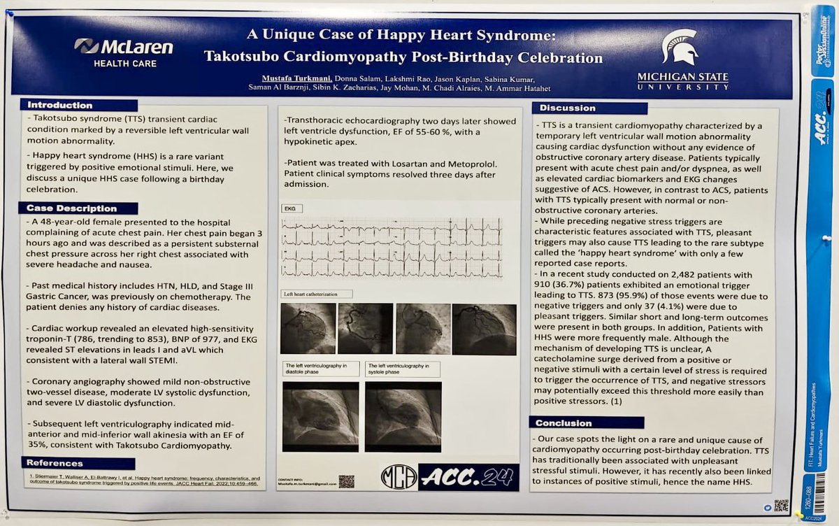 Check out our case report about Happy Heart Syndrome 😀🫀🎂 #ACC2024 sciencedirect.com/science/articl…