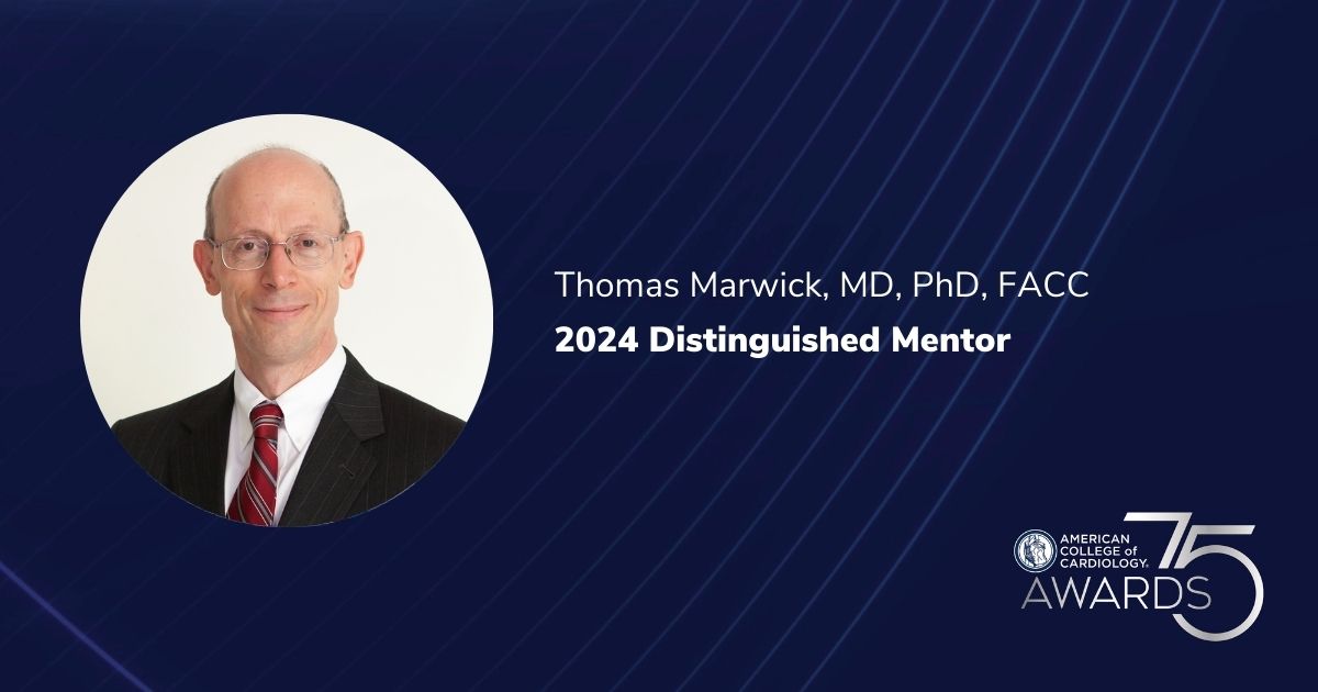 Under his thoughtful leadership, Dr. Thomas Marwick has helped countless mentees to build upon their individual strengths, discover their full potential as researchers and grow into global leadership positions. Congratulations, Dr. Marwick! #ACC24