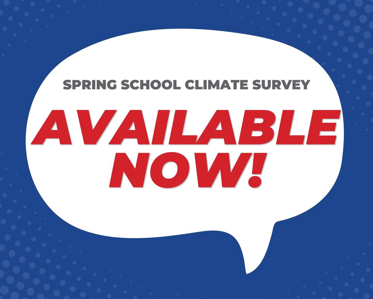Have you taken our Spring School Climate Survey? Help us better understand and support your children so we can provide them with the best possible education. Take it in English or Spanish at rb.gy/aokilh by April 10th.