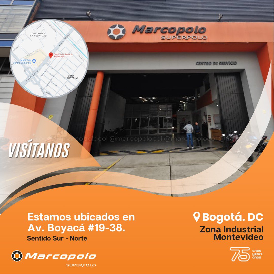 En Marcopolo Superpolo contamos con varios Centros de Servicio en Colombia, en los cuales, ofrecemos a nuestros clientes, un servicio integral y de calidad, acompañándolos después de la entrega de su vehículo para realizar el mantenimiento a sus unidades.

#MarcopoloSuperpolo