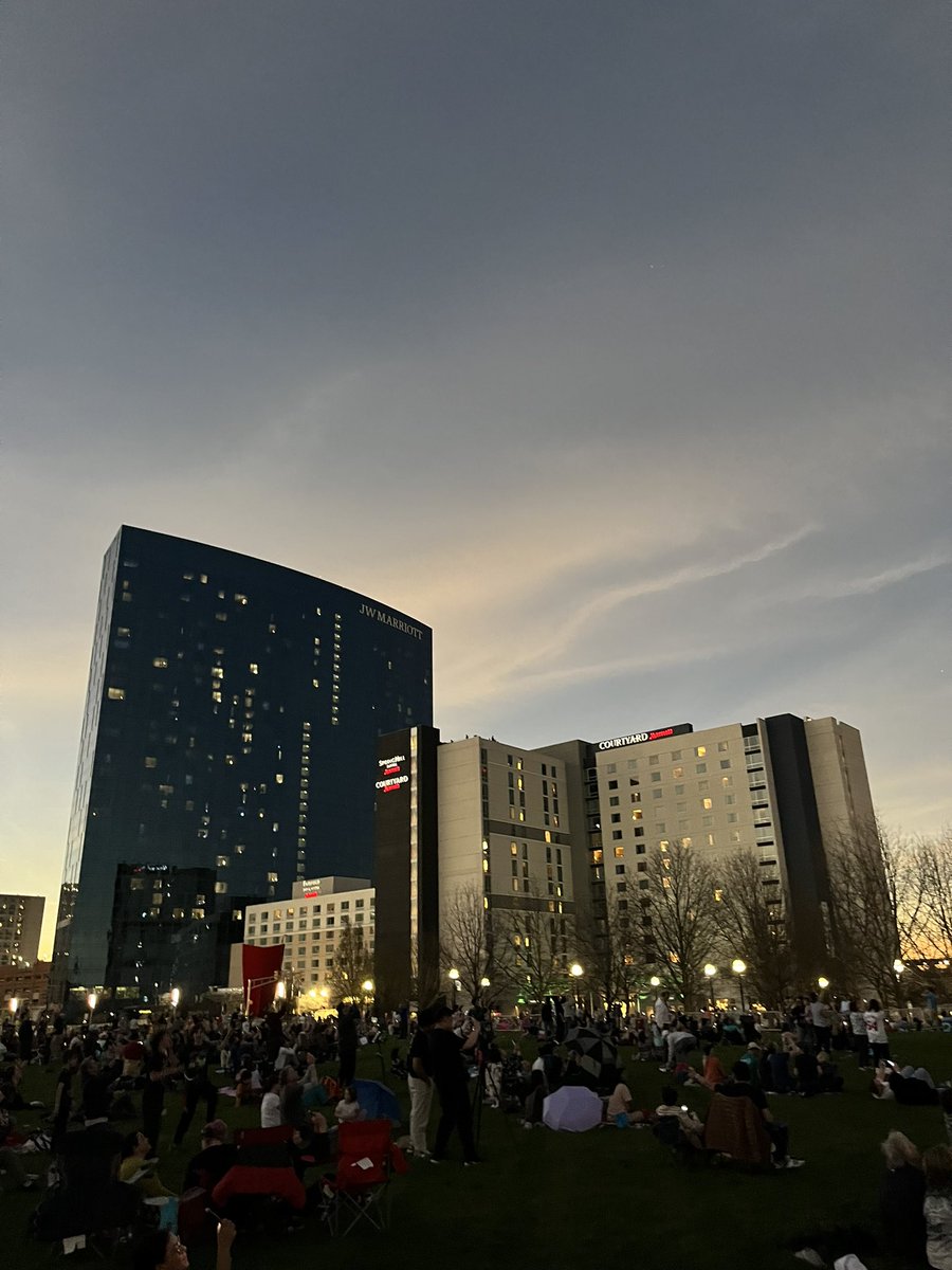 WOW! That was cool! 🏙️😎 #Lunacy2024 Whether you drove 15 minutes or 15 hours, thanks for joining us in Downtown Indy for this once in a lifetime opportunity. @WhiteRiverStPrk @IndianaMuseum @VisitIndy