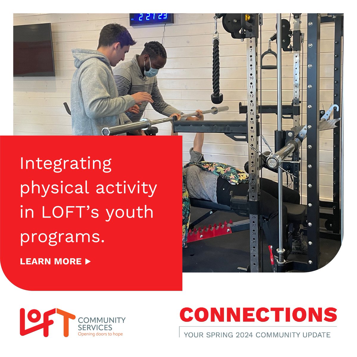 The gym at LOFT’s Beverley Lodge, a youth housing program, has helped clients improve their physical and mental health for over a year. Read on at: ow.ly/knzu50RaTc6. #YouthMentalHealth #CommunitySupport #YouthSupport #InspiringChange #Active #HealthAndWellness