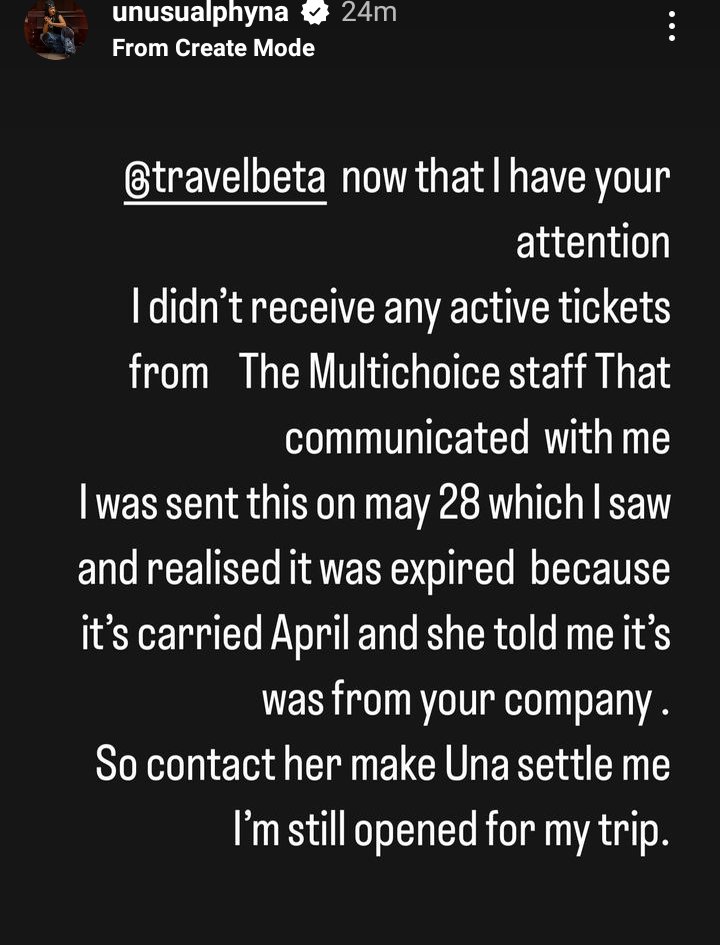 .@travelbeta oya our peaceful Phyna don answer una o. Reschedule her flight our girl is still open for her trip.