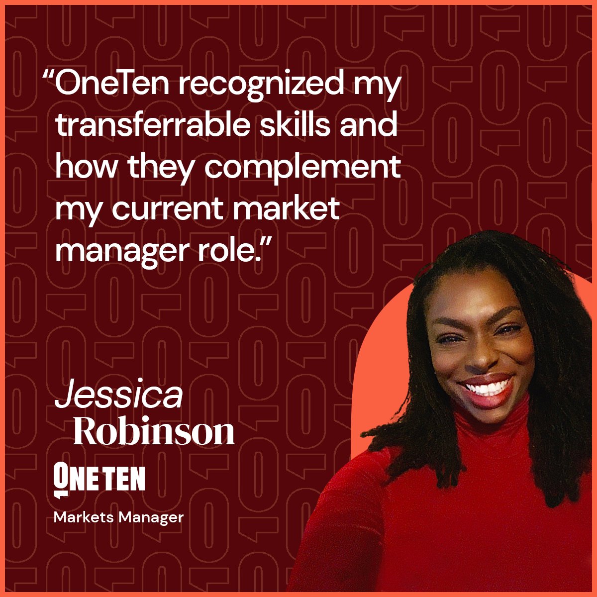 Jess spent a decade in HR, developing skills in leadership and problem-solving. But without a degree, she encountered limited opportunities, until she found @OneTen! Now, her skills aren’t just acknowledged but celebrated! #HireSkillsFirst