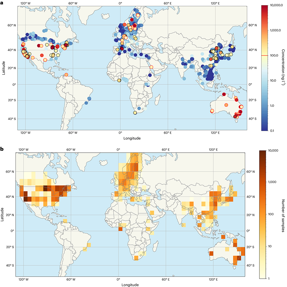 A paper in <a href="/NatureGeosci/">Nature Geoscience</a> suggests that a large fraction of global water resources may be contaminated by per- and polyfluoroalkyl substances (PFAS) at levels that exceed some national regulations. go.nature.com/3U56aBb