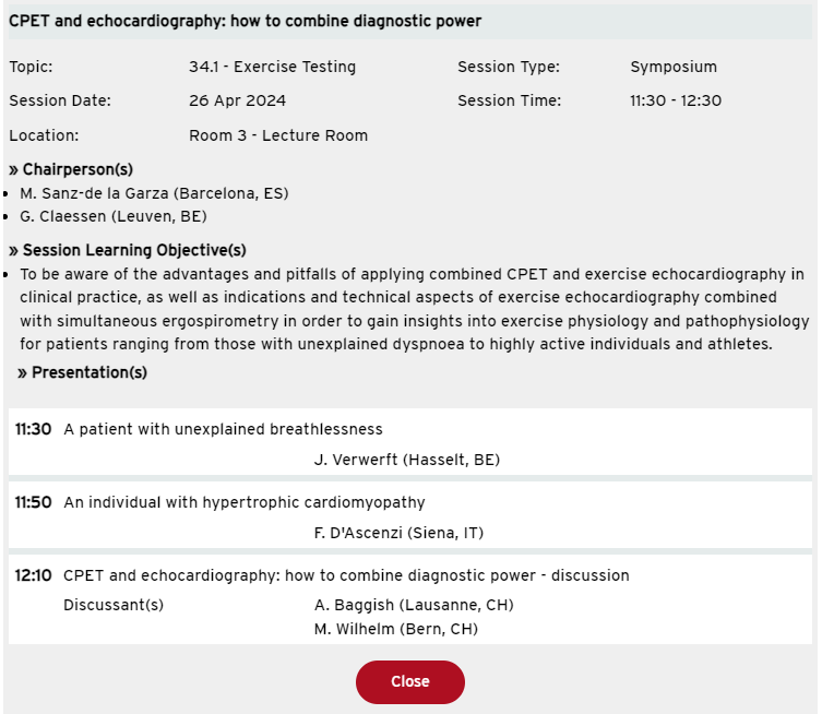 🤔💭How can #CPETecho help you identify the underlying causes of unexplained breathlessness 💨? Join us at the Athens EAPC Congress in Room 3 on Friday, April 26th! I look forward to seeing you there. 👋 esc365.escardio.org/preventive-car…