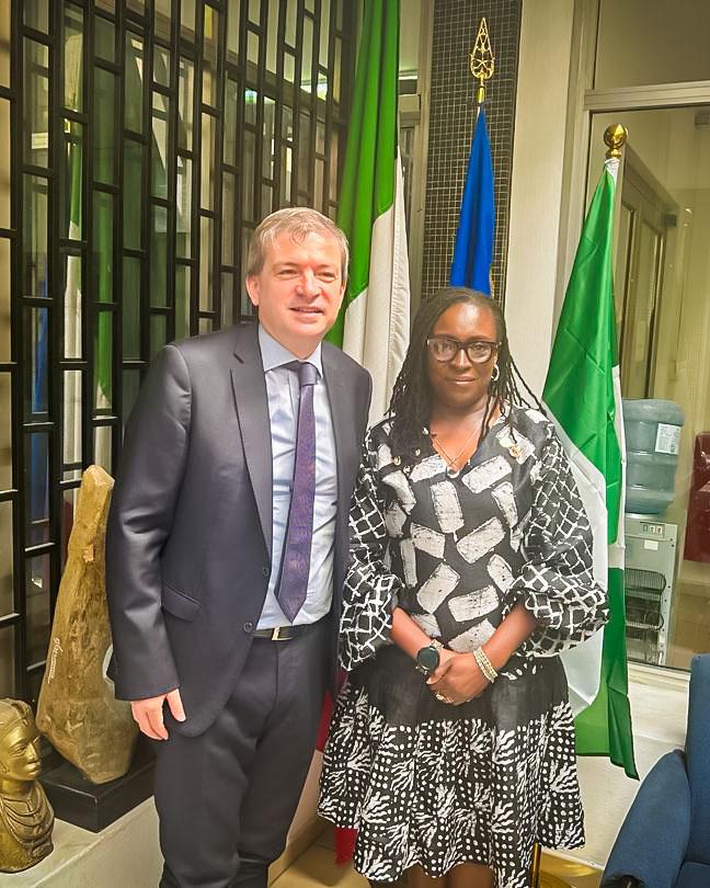 The Special Adviser, Office of Sustainable Development Goals, Dr. Oreoluwa Finnih, was on a courtesy visit to the Consular General, Italy, Mr. Ugo Boni, to deepen partnership on strategic engagement. Both parties agreed to strengthen collaboration on vocational skill acquisition…