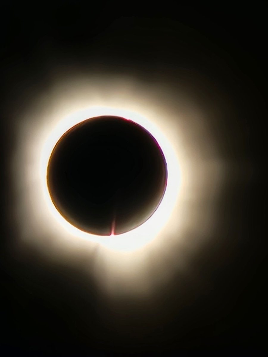 The clouds in McKinney, TX, just north of Dallas, cleared just enough and at just the right time to allow an amazing view of #totality!! #Eclipse2024