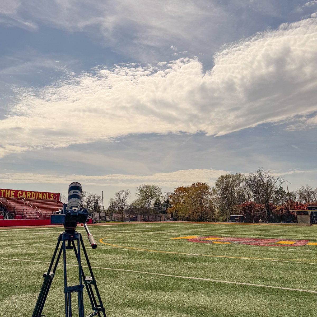 1️⃣ The view from Fannon Field during the #eclipse and 2⃣the view of the setup on Fannon Field. #AdvanceAlways #GreatToBeACardinal