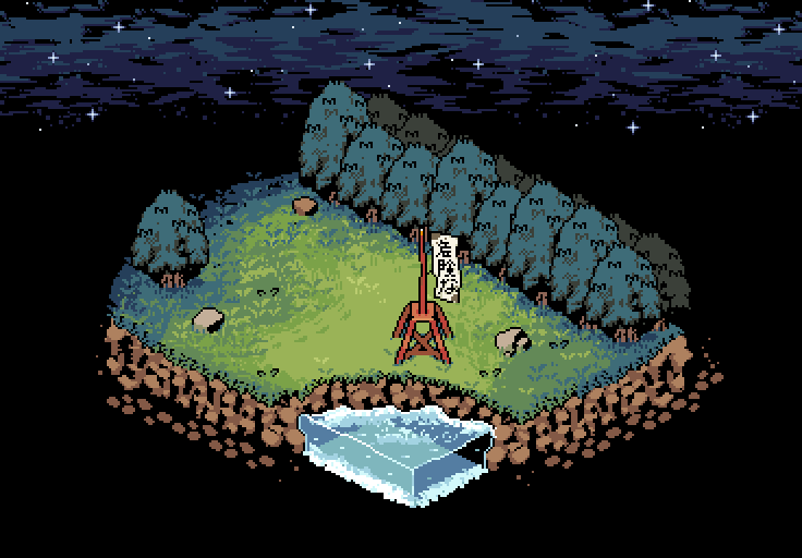 Isometric piece of pixelated land. 🌱✨
#pixelart