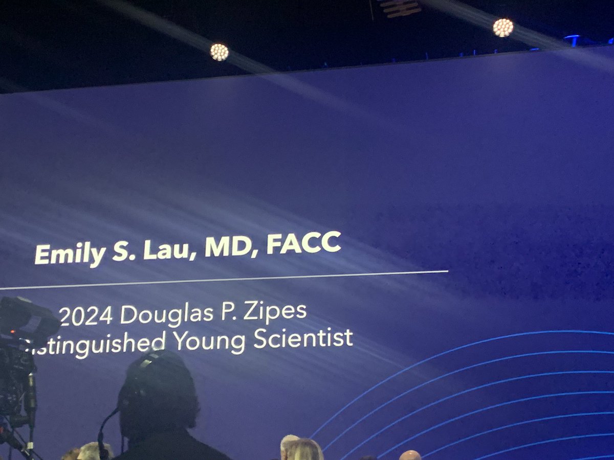 Congratulations to @emilyswlau as You receive the @ACCinTouch Douglas P. Zipes Distinguished Young Scientist Award!👏👏👏