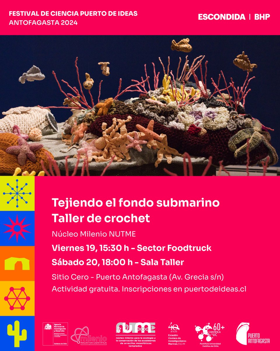 puertodeideas's tweet photo. ¡Se parte de los increíbles talleres que se realizaran en #PuertodeIdeasAntofa2024 💡!

Instituciones líderes en investigación y divulgación científica como @ALMAObs_esp y @MIM_museo  impartirán interesantes talleres para todo público 🗣

Más detalles 👉 https://t.co/CYw2GaDolt https://t.co/qRQ8cLuON1