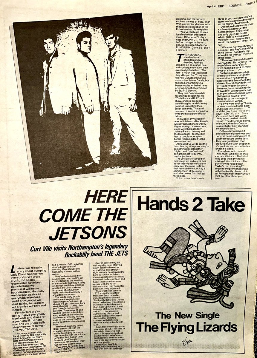 The Jets hold court with Curt Vile and talk all things Rockabilly.

From their early days in the mid 70’s before getting their break, they have always remained a band true to their craft.

#TheJets #Rockabilly 

Sounds Apr 4th 1981