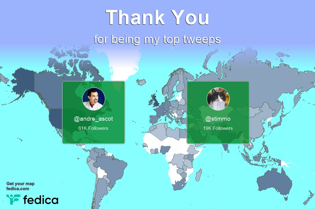 Special thanks to my top new tweeps this week <a href="/andre_ascot/">Andre F Bourque</a>, @stimmo