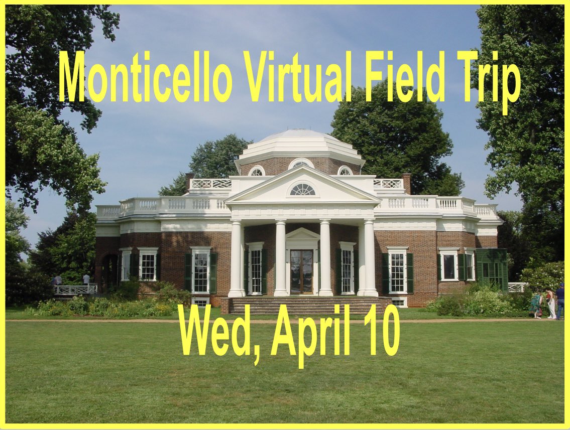 So excited! #HistoryFrogClass🐸 #HistoryTadpoles @FirstAveMS @FirstAvePTSA @TJMonticello @TeachMonticello #VirtualFieldTrip