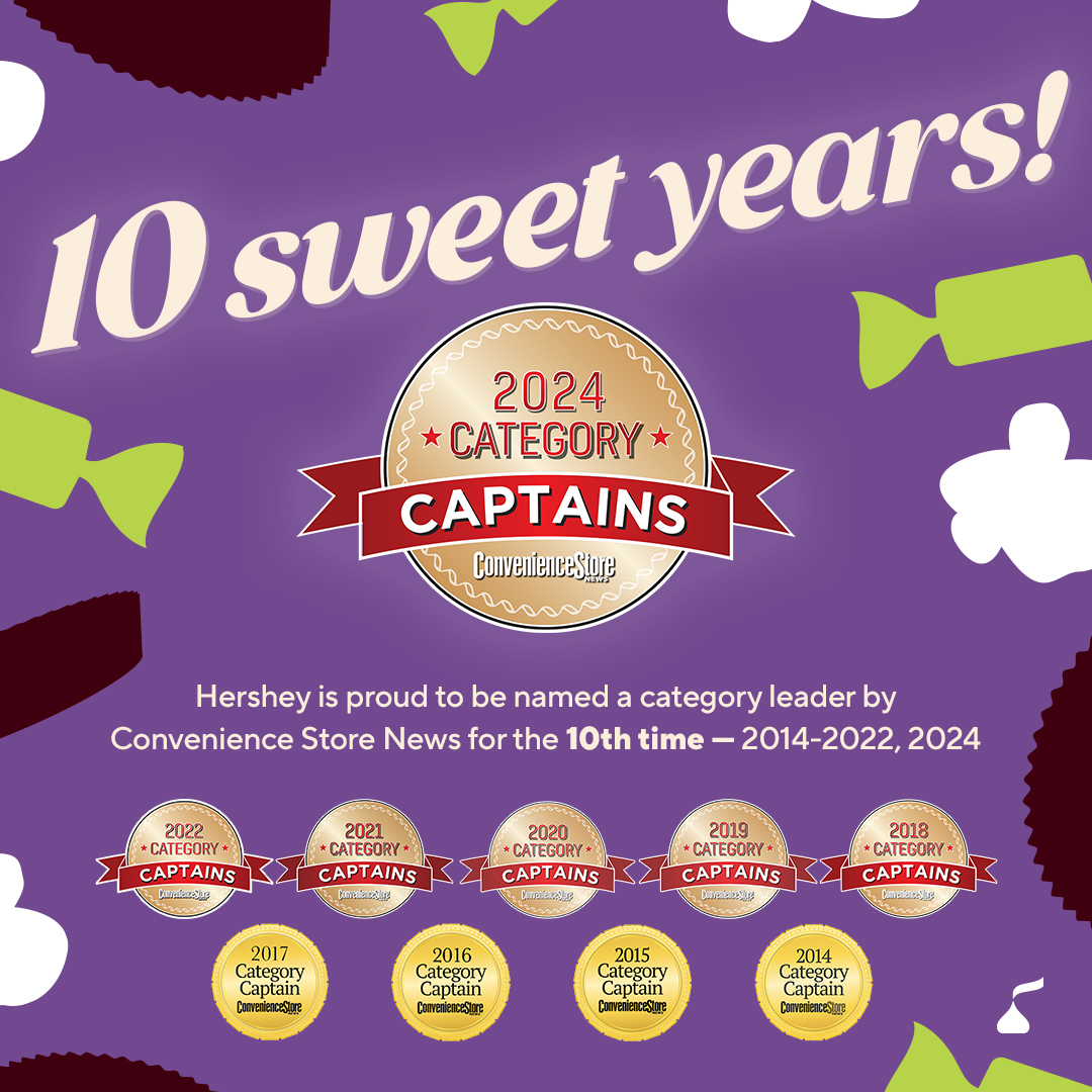 CS News awarded Hershey with a Category Captain Award for our Gold Standard Merchandising Principles. Rooted in shopper insights, these principles consistently drive success for our retail partners and enhance the overall shopping experience. Learn more: csnews.com/meet-2024-cate…