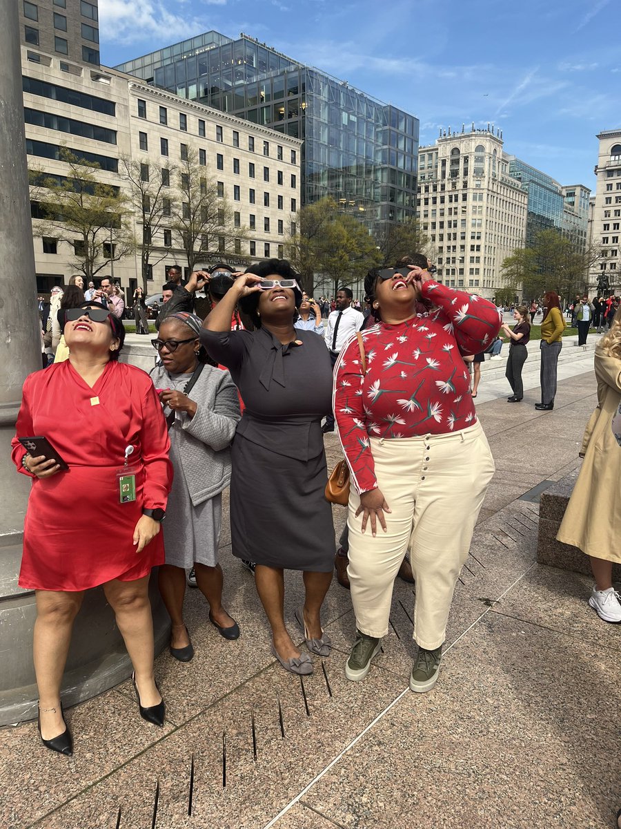 Happy Eclipse Day, DC 🌙

Today we gathered with the community and colleagues to watch the eclipse from Freedom Plaza in Downtown. Beautiful moment here in DC! 

#BeDowntown 
#WeAreCaribbean