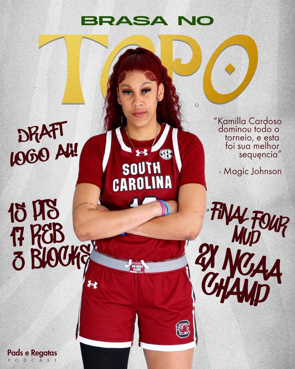 padseregatas's tweet photo. IM-BA-TÍ-VEL! 🔥

@Kamillascsilva é eleita a MVP do Final Four, fatura mais um título na NCAA, põe Caitlin Clark no bolso e arranca elogios de Magic Johnson!

Nossa jovem pivô agora é cotada para ser uma das quatro primeiras escolhas do WNBA Draft que ocorre dia 15!

Voa, Kamilla https://t.co/2mKPvLd4qu