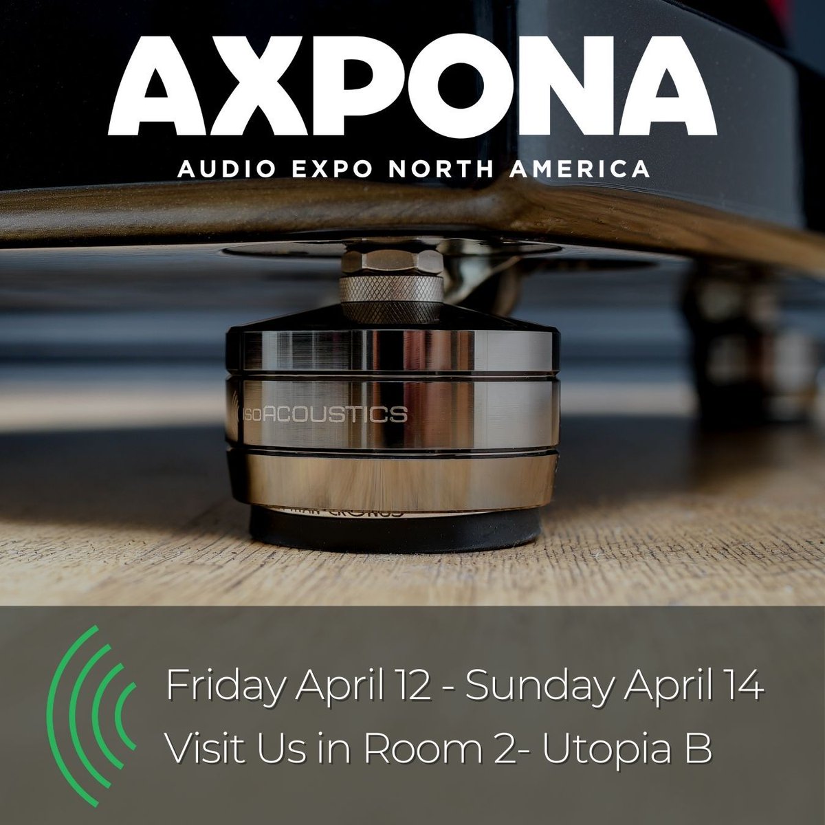 Heading to #AXPONA? Don't miss IsoAcoustics in Room 2- Utopia B, April 12-14! Experience the clarity & depth of our isolation tech vs. traditional spikes with Focal Floorstanding speakers & Naim. 🎶✨ #IsoAcoustics #HiFi #FocalSpeakers #Naim #AXPONA24 #AXPONA