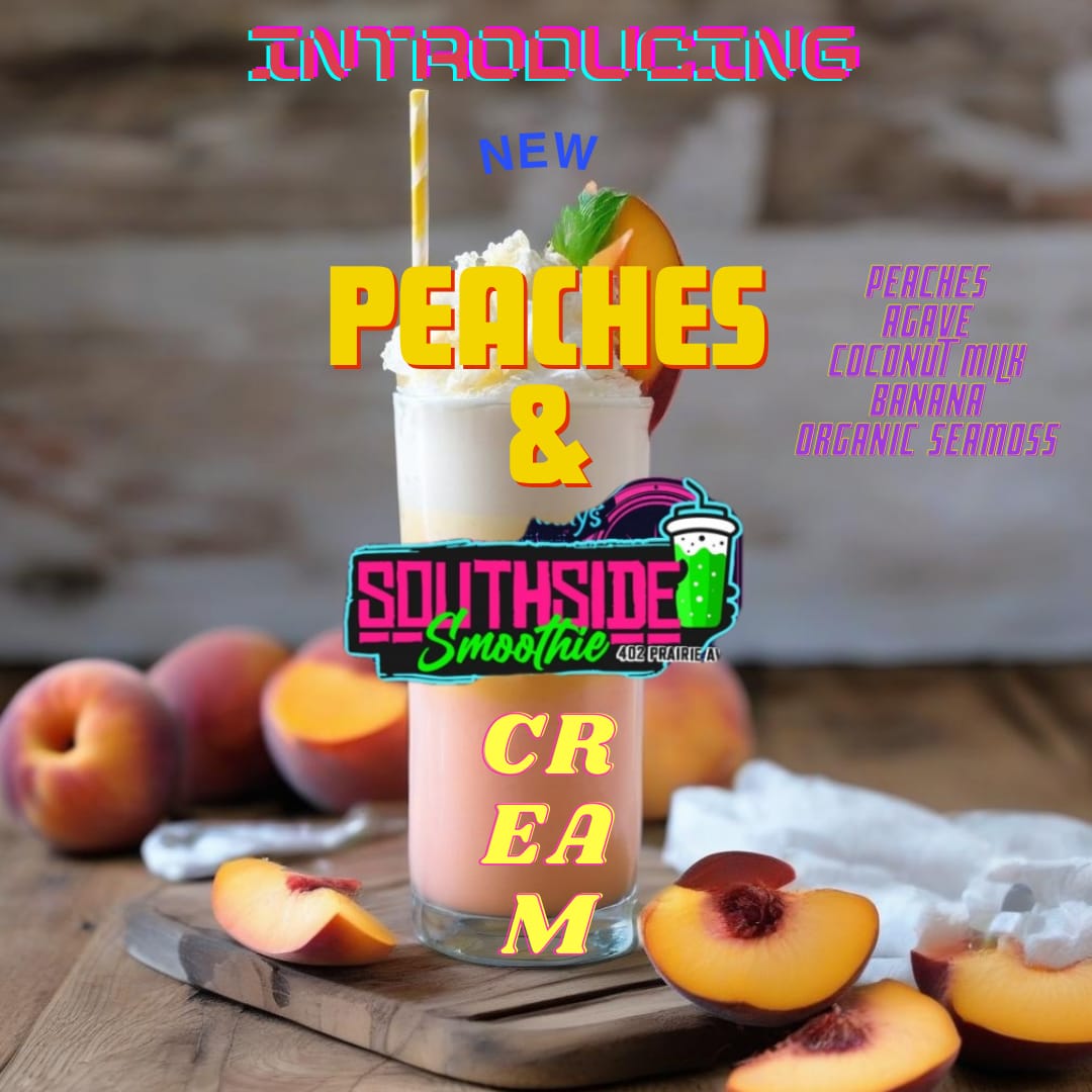 #Introducing the #new #peachesandcream #organic #seamoss #smoothie Only at @southsidesmoothie401