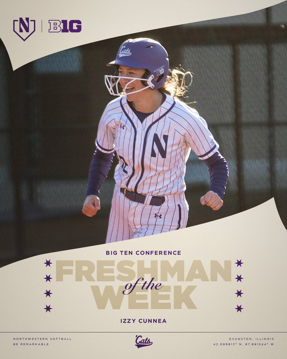 Your @B1Gsoftball Freshman of the Week! Congratulations, Izzy Cunnea ✨ #GoCats | #BeRemarkable