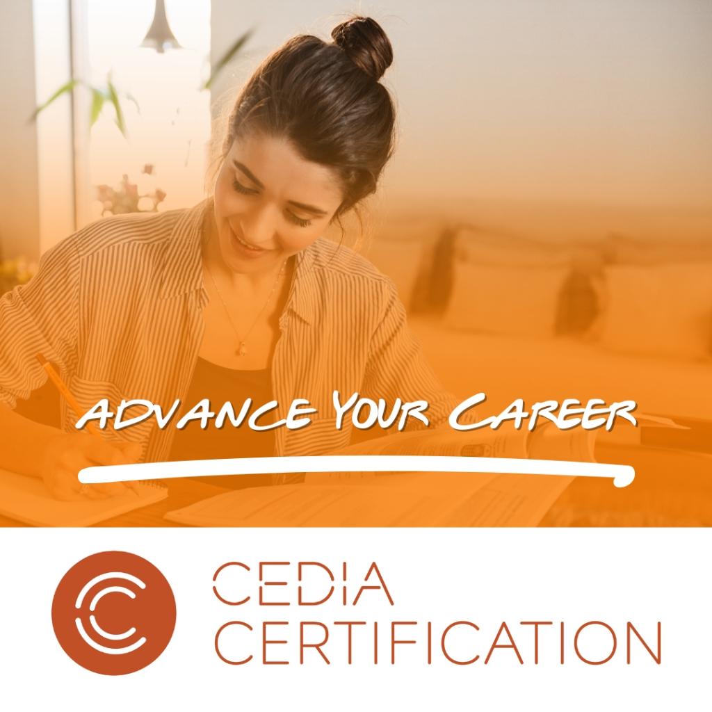 Elevate your career with CEDIA's smart home certifications, designed by integrators to validate skills and professionalism, helping you excel in the field.