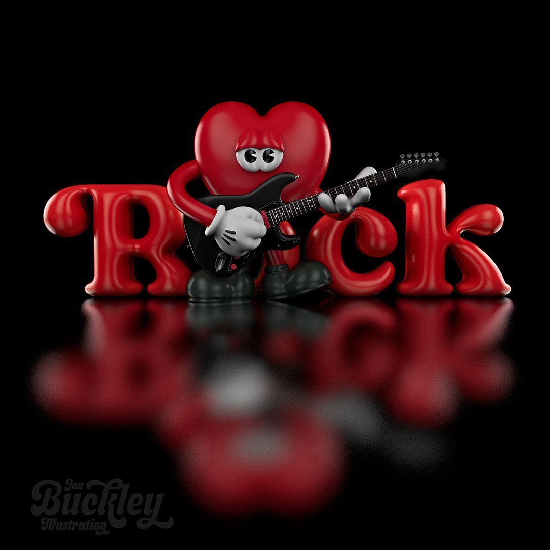 I ❤️ Rock Music.
.
#Music #RockandRoll #RockMusic #heart #character #3dcharacter #characterdesign #characterart #cuteart #jonbuckleyillustration #digitalart #digitaldrawing #3dart #3dartist #animation #mascot #illustration #editorialillustration #render #3d #C4D