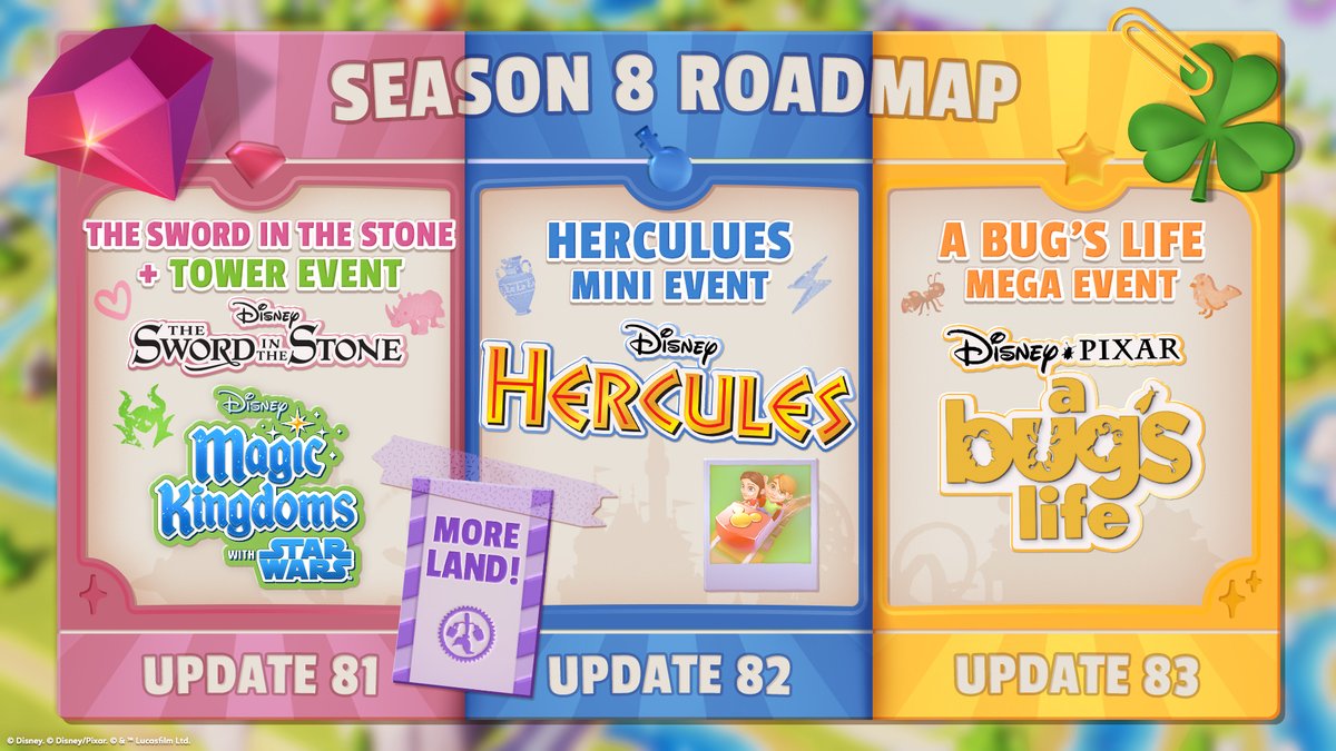 Hey Kingdomers! Here's what we have in store for you all in Season 8 of Disney Magic Kingdoms! What part of Season 8 are you looking forward to most? 👀🏰