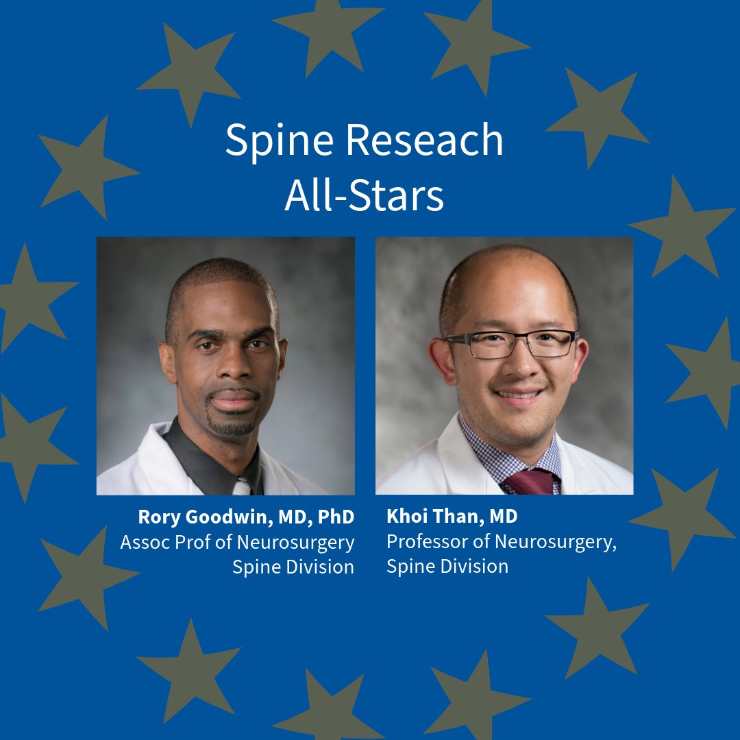 Congrats to Duke neurosurgeons Rory Goodwin and @KhoiThanMD, who placed in the top 1% of surgeons for spine research, according to @Avantgarde