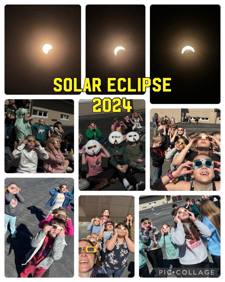 Super cool experience for Ss!  My favorite comment, “it looks like a sugar cookie with a bite taken out!” While we did not experience totality, it was still a bit eerie at one point! Lots of ooooos & ahhhhhhhs! #wcsflight #SolarEclipse2024 #ScienceIsAWESOME