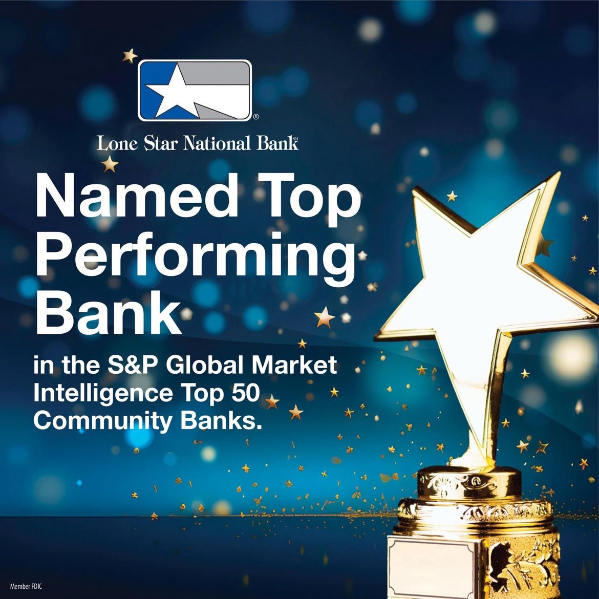 🎉 Congratulations to <a href="/lsnbank/">Lone Star National Bank</a> as they Shine Bright! 🏆

Ranked in Top 20th Percentile Nationwide Among $3-10B Asset Banks by S&amp;P Global as One of the BEST-Performing Community Banks, Surpassing Median in Key Metrics! 📊