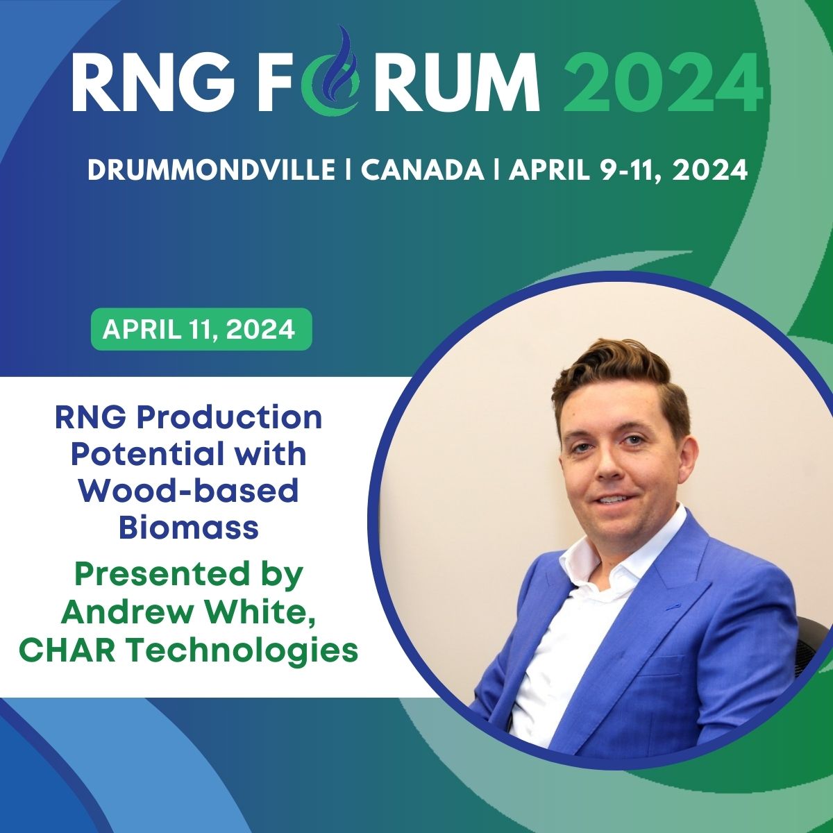 Excited to announce CEO <a href="/AndrewWhite/">Andrew Thomas White</a>'s panel discussion at #RNGForum, Canada's top event for renewable natural gas. 

Join us April 10-11 in Drummondville, QC for insights on RNG production with wood-based biomass. Let's connect! 

#RNGForum2024 #RenewableNaturalGas #Innovation