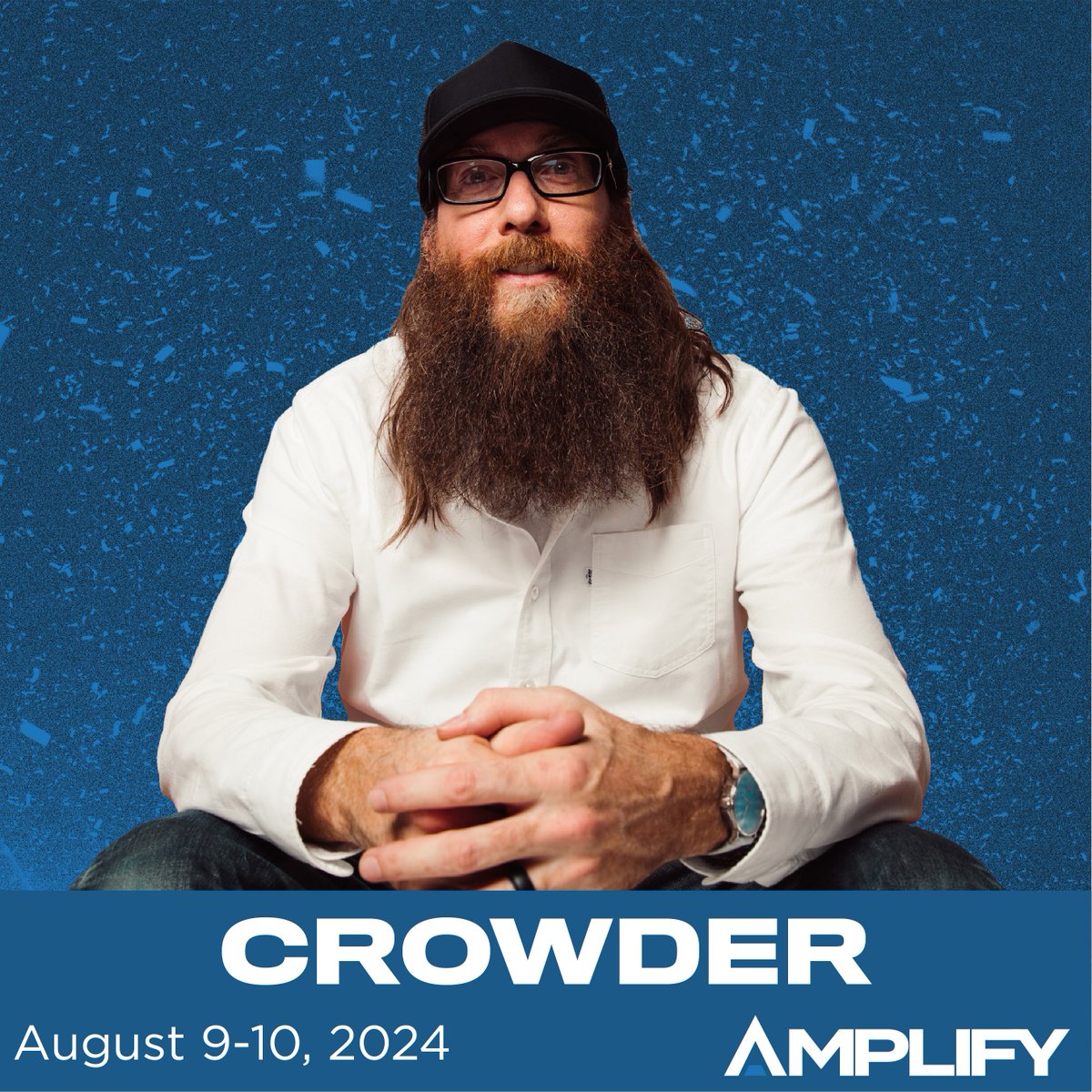 ARTIST ALERT! 🚨 With over 3 million records sold, 1.8 billion global streams, and 5 GRAMMY® nominations, we are thrilled to announce Crowder will be performing at Amplify Fest. From 'Neon Steeple' to 'Milk &amp; Honey,' his music is always a hit! Don't miss Crowder at Amplify!🎤