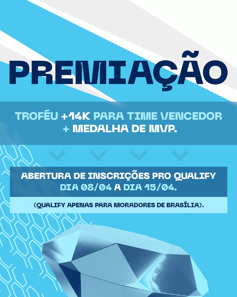 Já sabe como vai funcionar a NFA Ultimate no @BrasiliaGameF?! Vem comigo que eu te explico: >Inscrições do Qualify abertas até 15/04; >Qualify apenas para moradores de Brasília; >5 times convidados + time vencedor da fase classificatória; >O vencedor garante vaga para o 2º split…