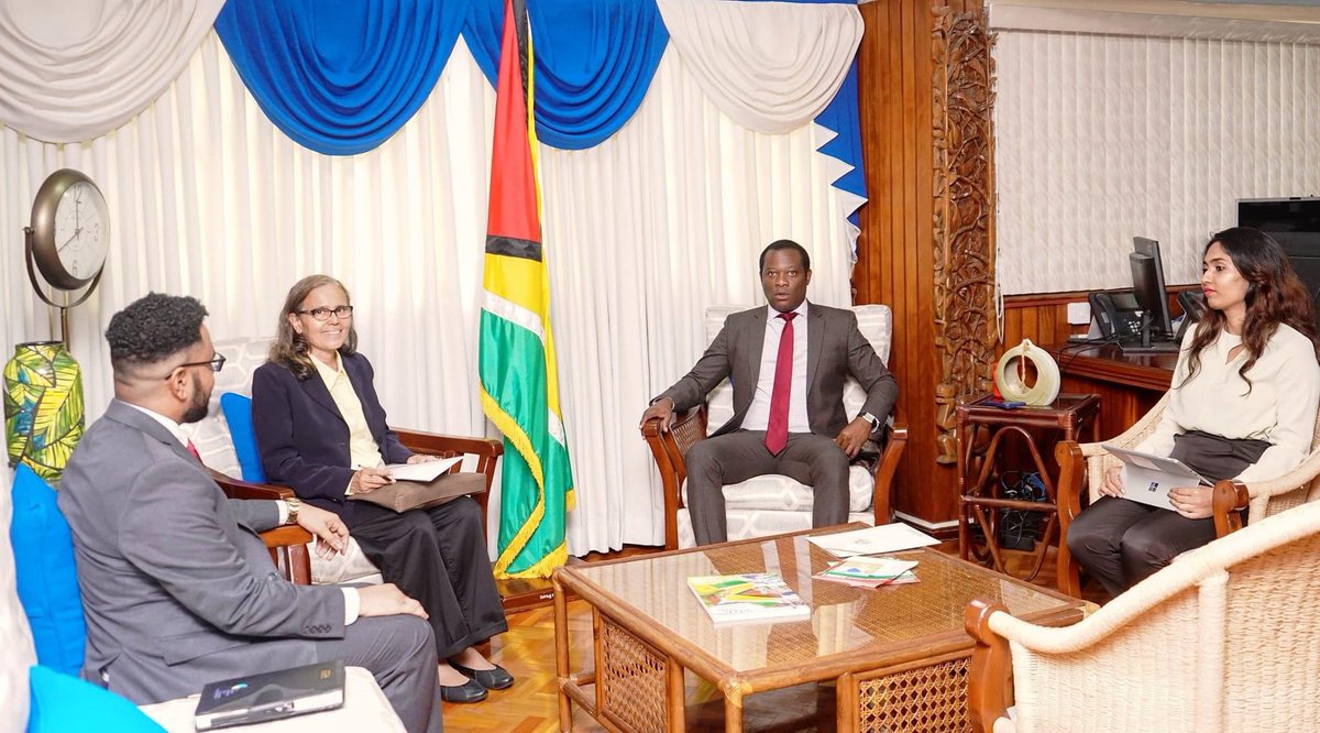 The Honourable Hugh Hilton Todd, Minister of Foreign Affairs and International Cooperation met with Her Excellency Maria De Castro Martins, Ambassador of Brazil to Guyana to discuss priority areas of mutual interest between the two countries. April 5, 2024